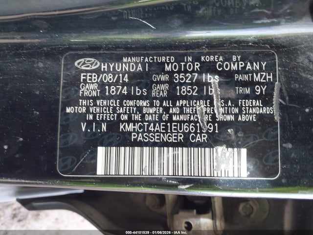 KMHCT4AE1EU661991 Hyundai ACCENT GLS