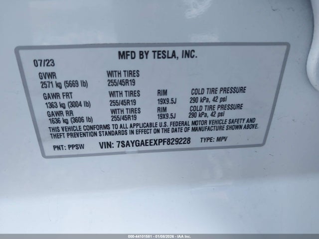 2023 TESLA MODEL Y 7SAYGAEEXPF829228 Photo 8
