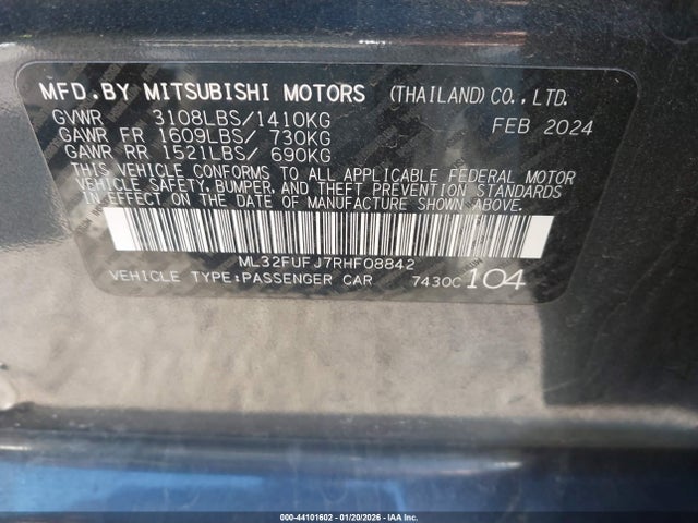 2024 MITSUBISHI MIRAGE G4 ML32FUFJ7RHF08842 Photo 8