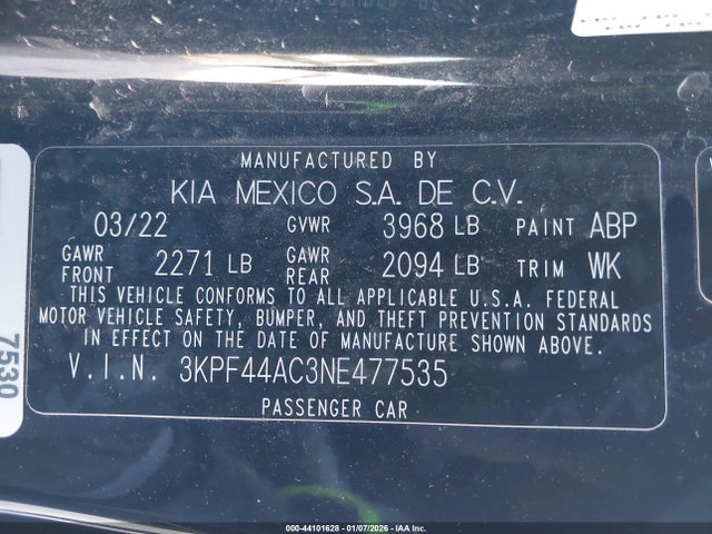 KIA FORTE GT 2022 3KPF44AC3NE477535 Image 9