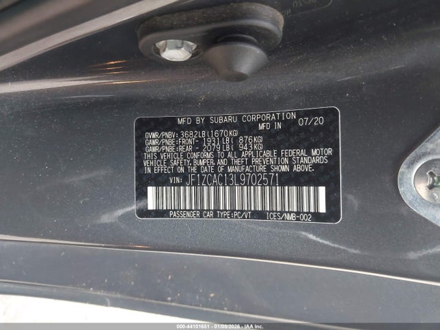 Aukcja sprzedaży 2020 Subaru Brz Limited, vin: JF1ZCAC13L9702571, numer aukcji: 44101651
