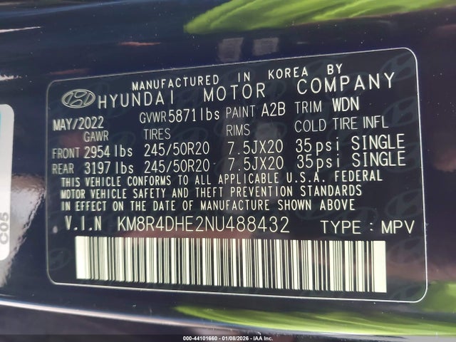 Hyundai Palisade Sel 2022 KM8R4DHE2NU488432 Image 9