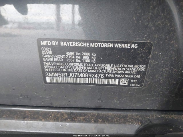 2021 BMW 330I 3MW5R1J07M8B92476 Photo 8