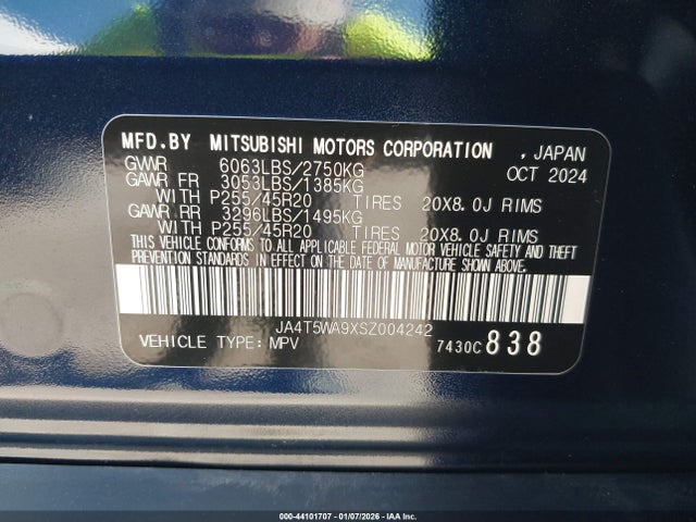 2025 MITSUBISHI OUTLANDER PHEV JA4T5WA9XSZ004242 Photo 8