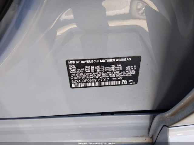 5UX43DP09N9L67017 BMW X3 Sdrive30i