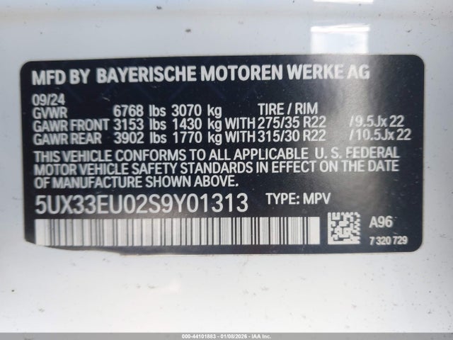 BMW X5 M60i 2025 5UX33EU02S9Y01313 Image 9