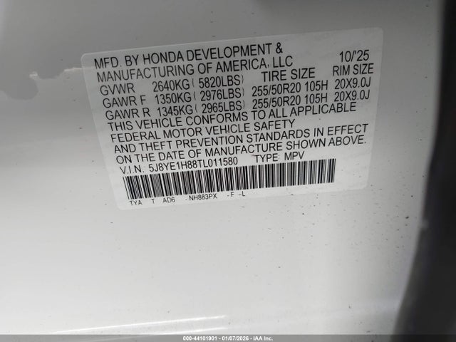 5J8YE1H88TL011580 Acura Mdx Advance Package