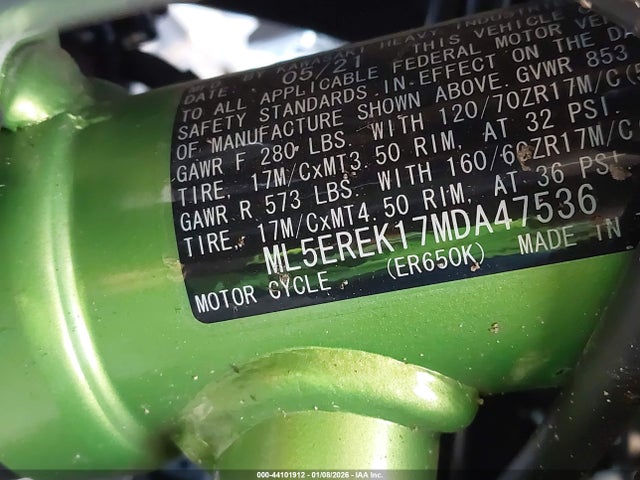 Kawasaki Er650 K 2021 ML5EREK17MDA47536 Image 10