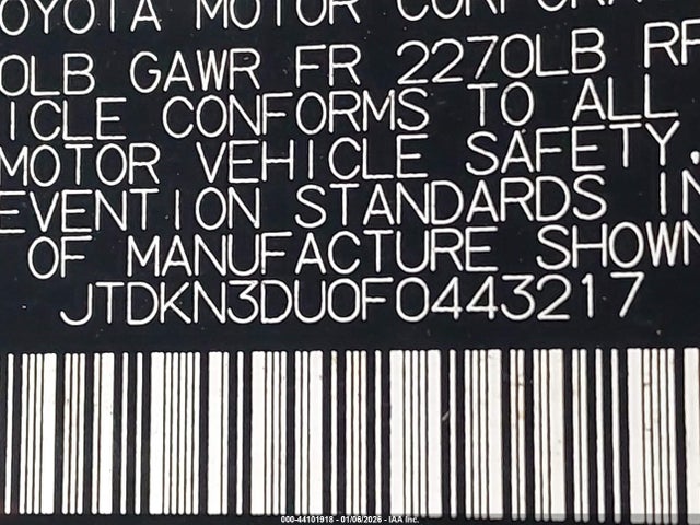 Toyota Prius Two 2015 JTDKN3DU0F0443217 Image 9