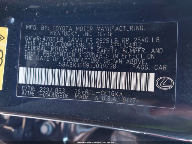 2017 LEXUS ES 350 58ABK1GG9HU039738 Photo 8