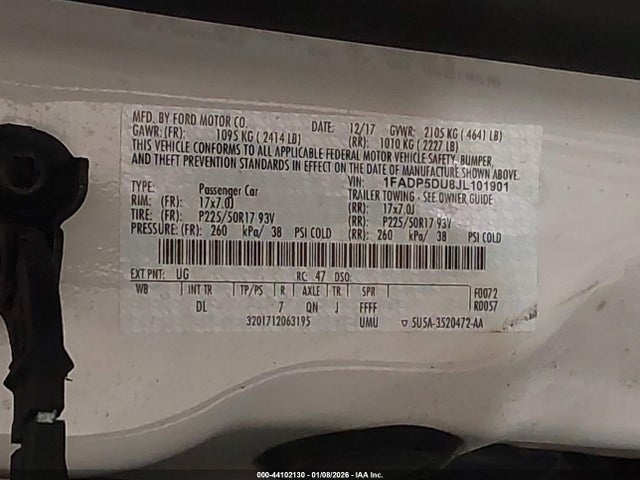 1FADP5DU8JL101901 Ford C-max Hybrid Titanium