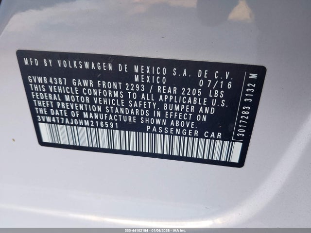 3VW4T7AJ0HM216591 Volkswagen JETTA GLI