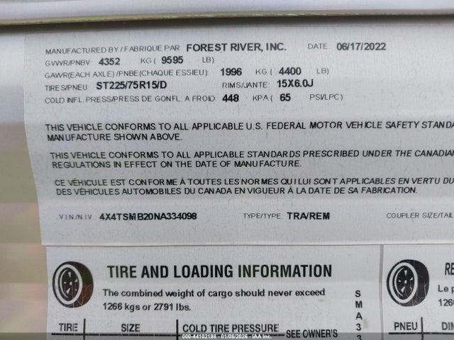 2022 FOREST RIVER SALEM 4X4TSMB20NA334098 Photo 8