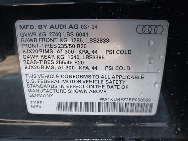 2024 AUDI Q4 E-TRON WA1KUBFZ2RP058589 Photo 8