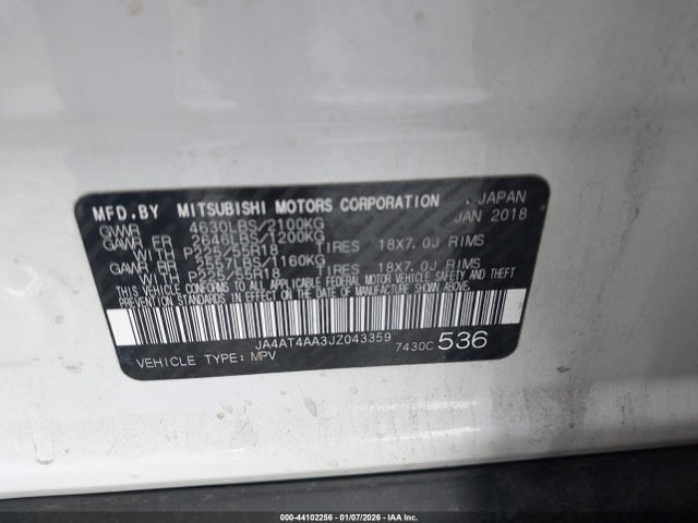 2018 MITSUBISHI ECLIPSE CROSS JA4AT4AA3JZ043359 Photo 8