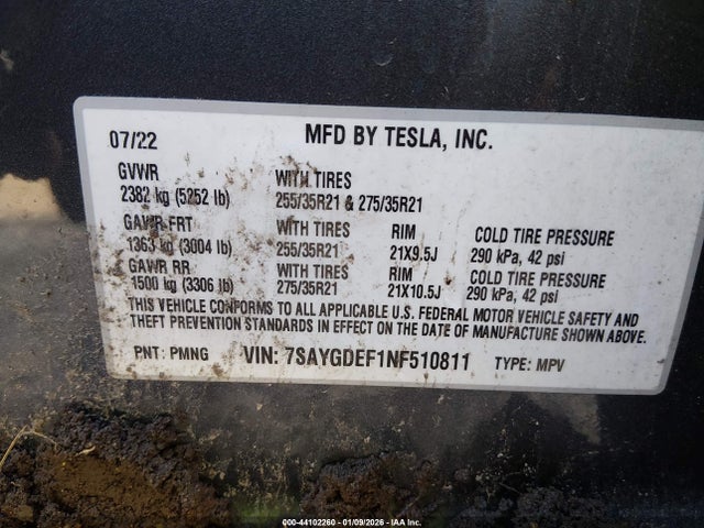 2022 TESLA MODEL Y 7SAYGDEF1NF510811 Photo 8
