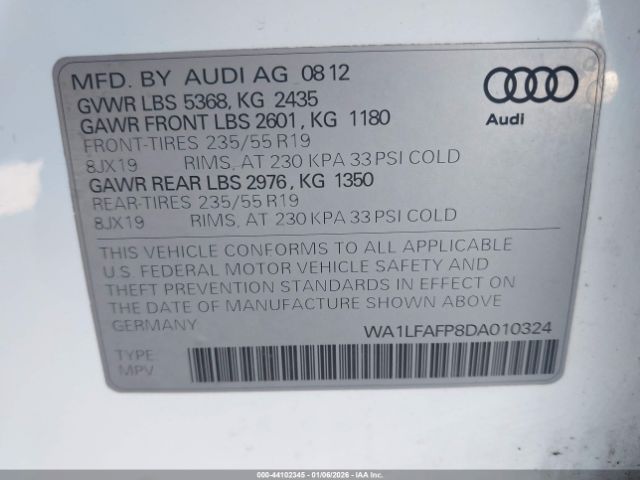 2013 AUDI Q5 WA1LFAFP8DA010324 Photo 8