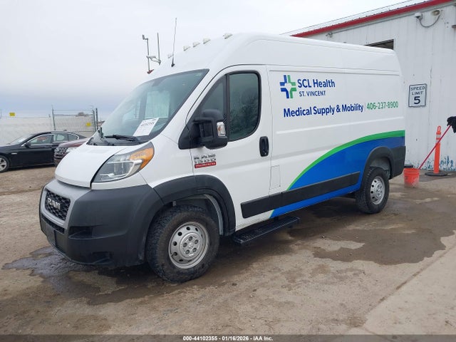 44102355 :رقم المزاد ، 3C6TRVBG9KE501240 vin ، 2019 Ram Promaster 1500 High Roof 136 Wb مزاد بيع