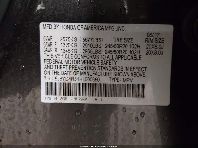 2017 ACURA MDX 5J8YD4H51HL000650 Photo 8