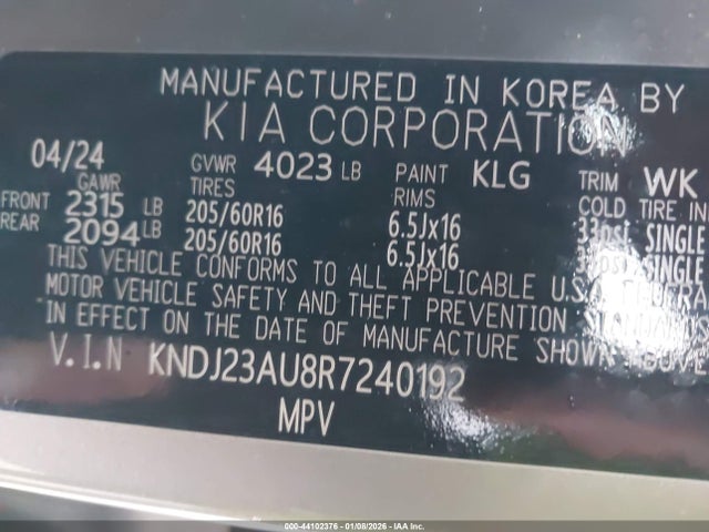 KNDJ23AU8R7240192 KIA SOUL LX