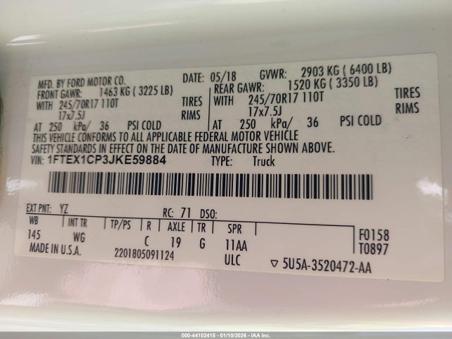 Ford F-150 Xl 2018 1FTEX1CP3JKE59884 Image 9