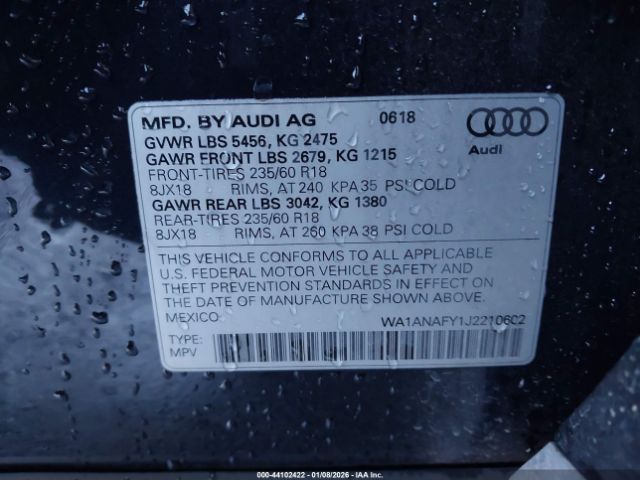 2018 AUDI Q5 WA1ANAFY1J2210602 Photo 8