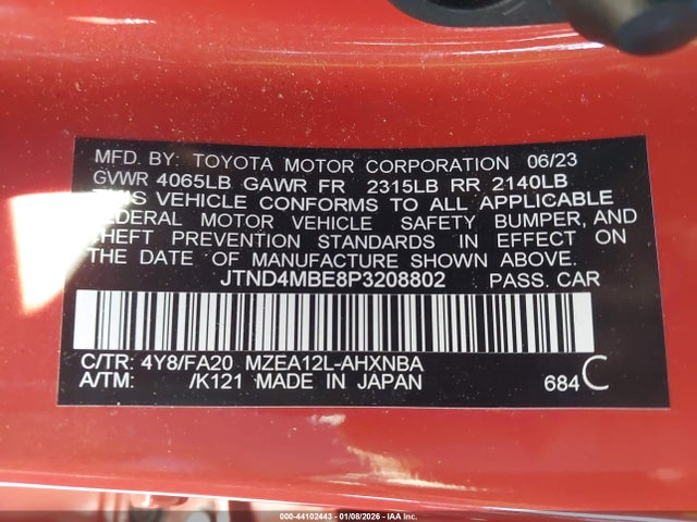 Toyota COROLLA SE 2023 JTND4MBE8P3208802 Image 9