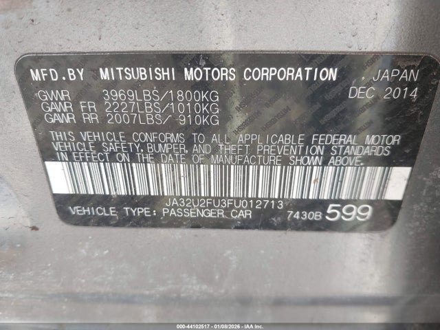 2015 MITSUBISHI LANCER JA32U2FU3FU012713 Photo 8
