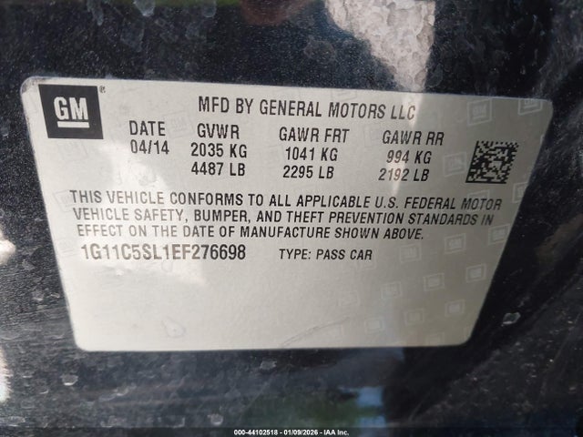 1G11C5SL1EF276698 Chevrolet MALIBU 1LT