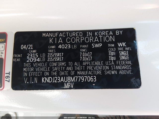 KNDJ23AU8M7797063 KIA SOUL S