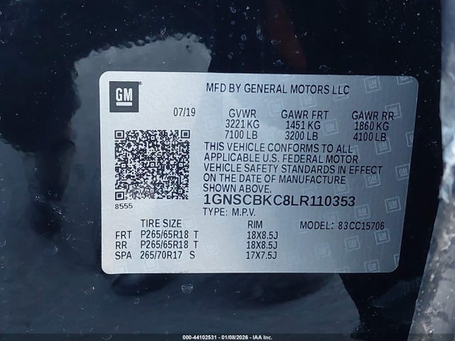 Chevrolet Tahoe 2wd Lt 2020 1GNSCBKC8LR110353 Image 9