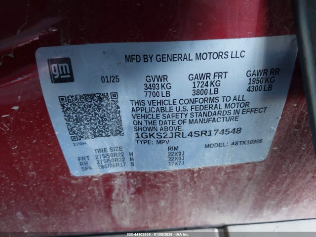 1GKS2JRL4SR174548 GMC Yukon Xl 4wd Denali