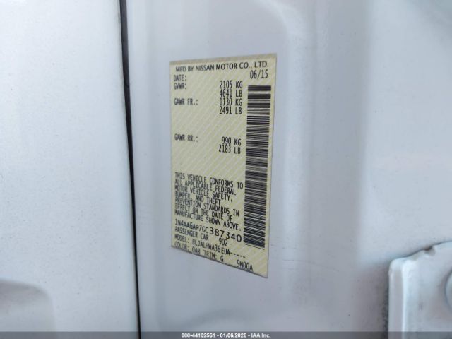 2016 NISSAN MAXIMA 1N4AA6AP7GC387340 Photo 8