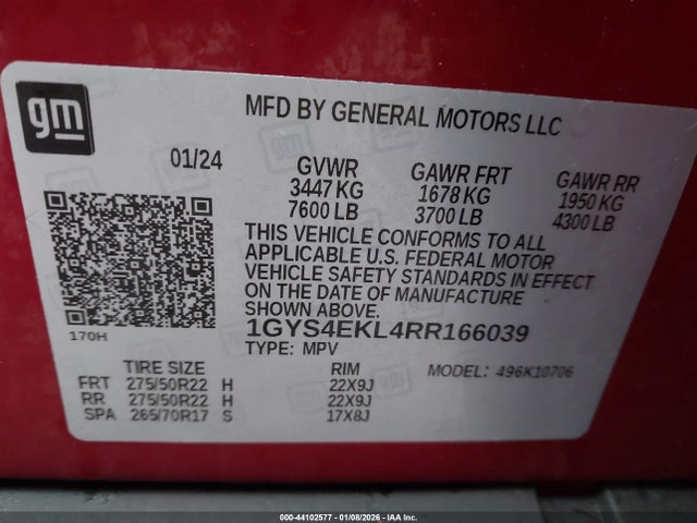 2024 CADILLAC ESCALADE 1GYS4EKL4RR166039 Photo 8