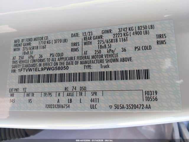 1FTVW1EL9PWG58050 Ford F-150 Lightning Pro