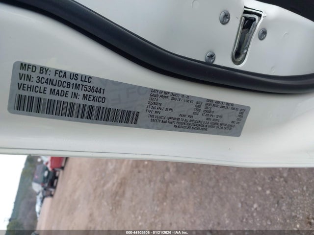 Продажа на аукционе авто 2021 Jeep Compass Limited 4x4, vin: 3C4NJDCB1MT536441, номер лота: 44102606