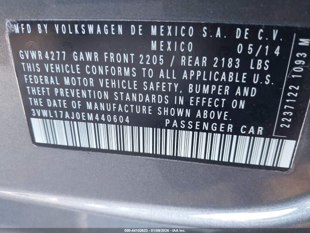 3VWL17AJ0EM440604 Volkswagen Jetta 1.8t Sel