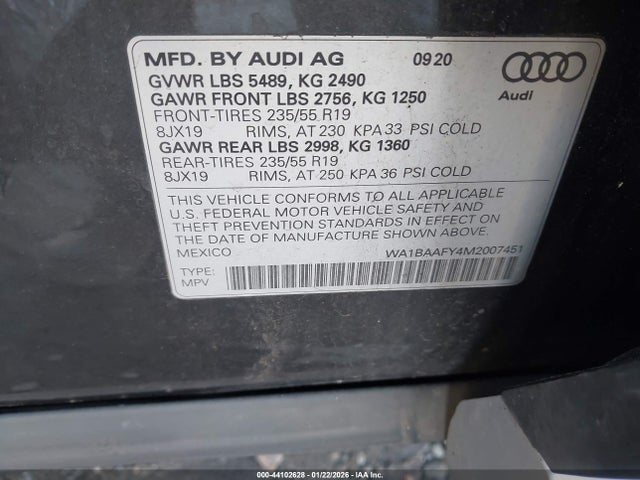 2021 AUDI Q5 WA1BAAFY4M2007451 Photo 8