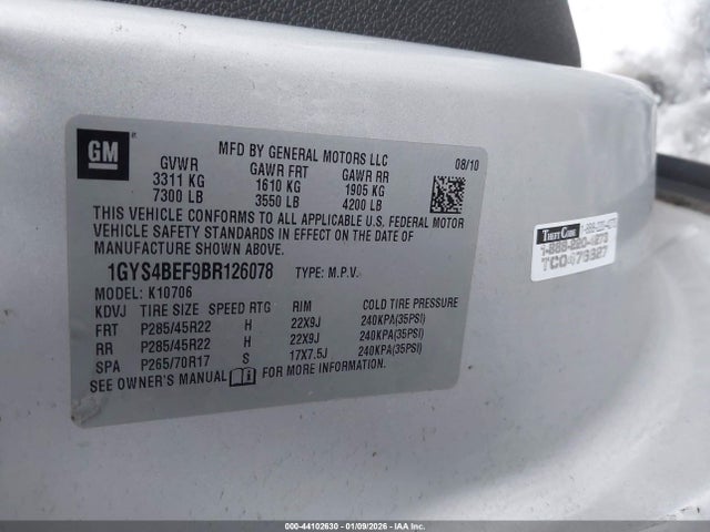 2011 CADILLAC ESCALADE 1GYS4BEF9BR126078 Photo 8