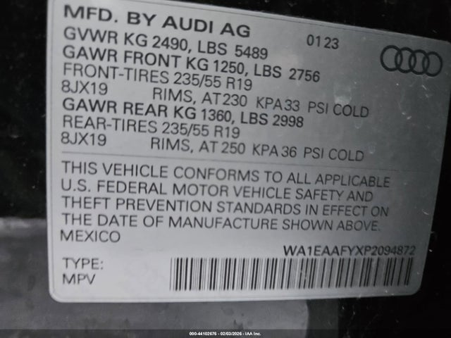 WA1EAAFYXP2094872 Audi Q5 Premium Plus 45 Tfsi S Line Quattro