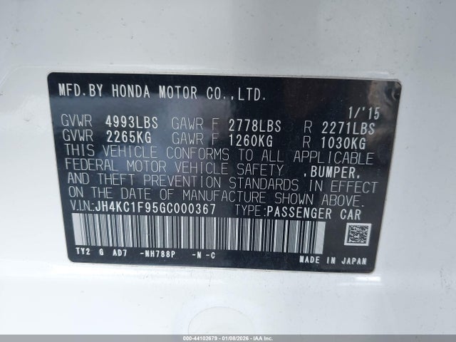 JH4KC1F95GC000367 Acura Rlx Advance Package