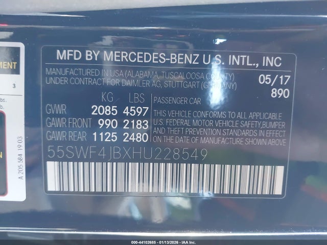 2017 MERCEDES-BENZ C 300 55SWF4JBXHU228549 Photo 8