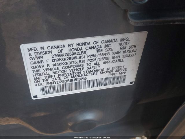 2008 ACURA MDX 2HNYD28358H513215 Photo 8