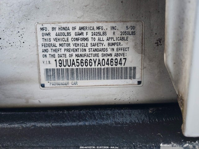 2000 ACURA TL 19UUA5666YA046947 Photo 8