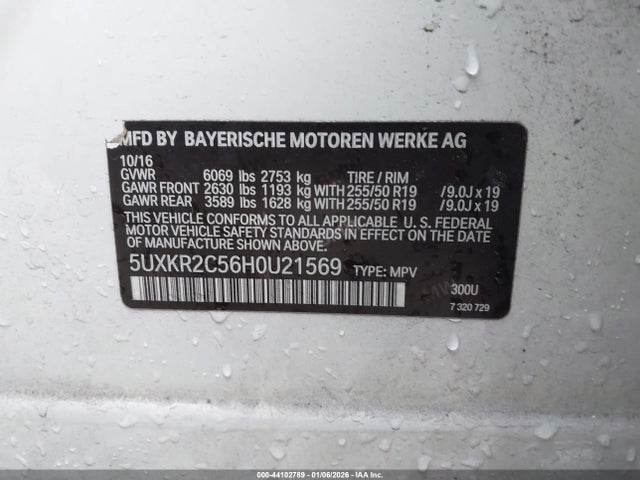 2017 Bmw X5 Sdrive35i მანქანა იყიდება აუქციონზე, vin: 5UXKR2C56H0U21569, აუქციონის ნომერი: 44102789