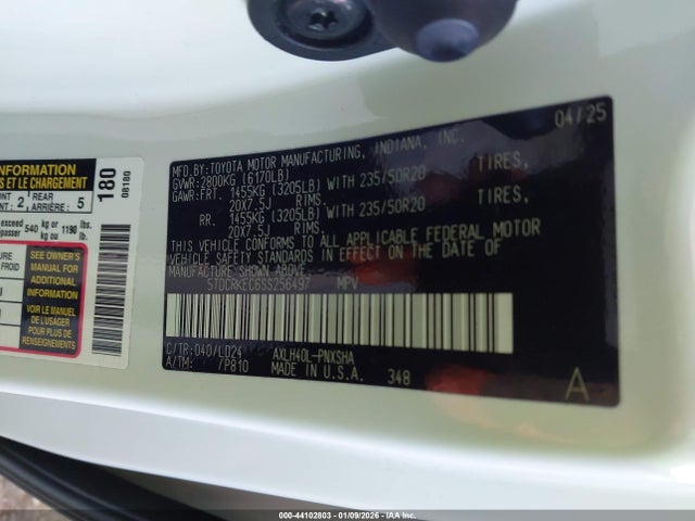 5TDCRKEC6SS256497 Toyota Sienna Xse
