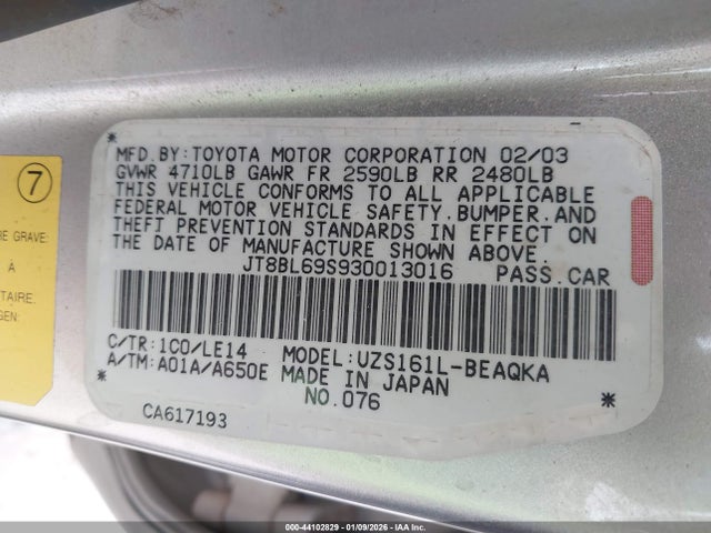 2003 LEXUS GS 430 JT8BL69S930013016 Photo 8