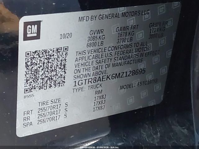 2021 GMC SIERRA 1500 1GTR8AEK6MZ128695 Photo 8