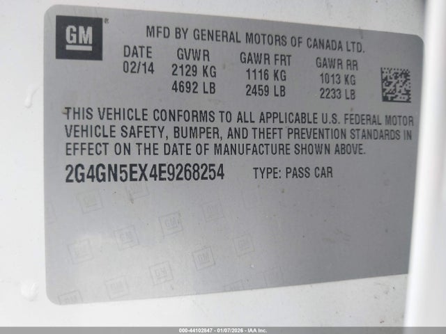 Aukcja sprzedaży 2014 Buick Regal Turbo/e-assist Premium I, vin: 2G4GN5EX4E9268254, numer aukcji: 44102847