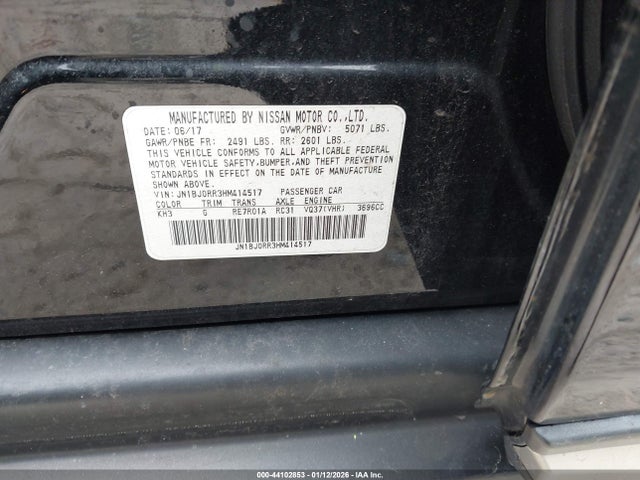 44102853 :رقم المزاد ، JN1BJ0RR3HM414517 vin ، 2017 Infiniti Qx50 مزاد بيع